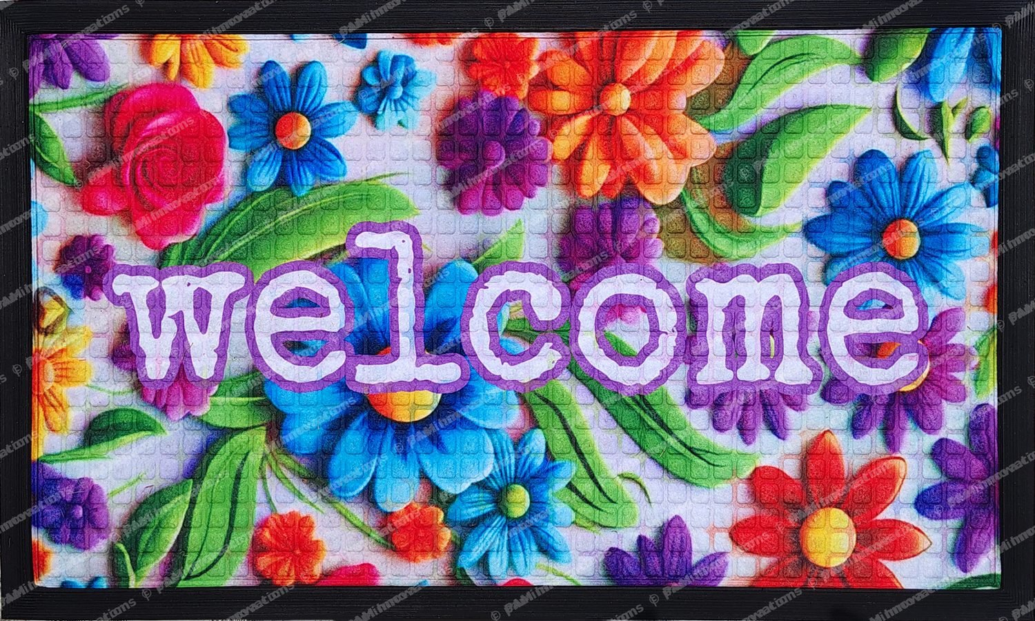 FC-003 Floral Welcome – Digitally Printed Flower Door Mat Design
