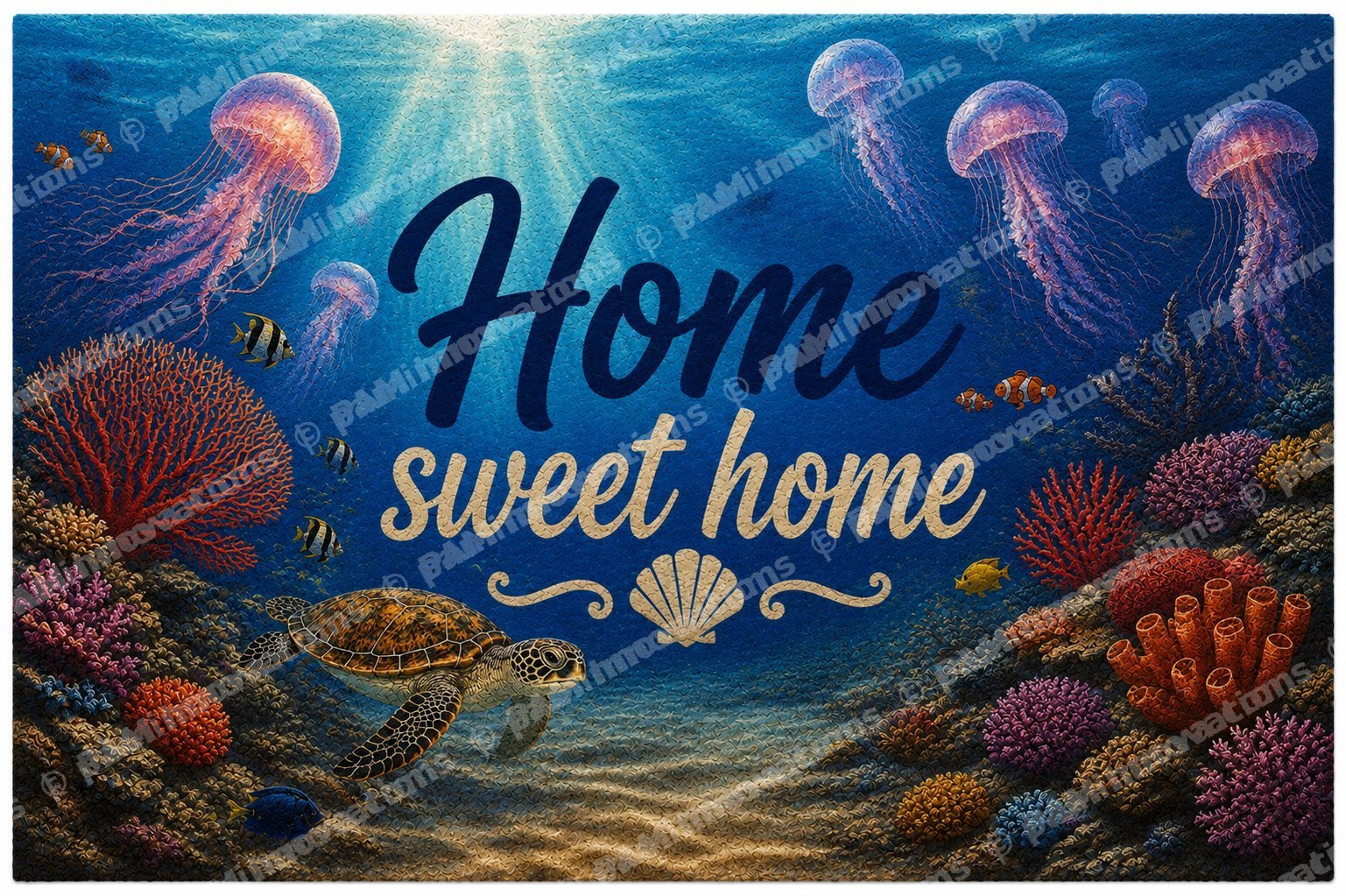 OC-003 Home Sweet Home – Decorative Ocean Door Mat Design